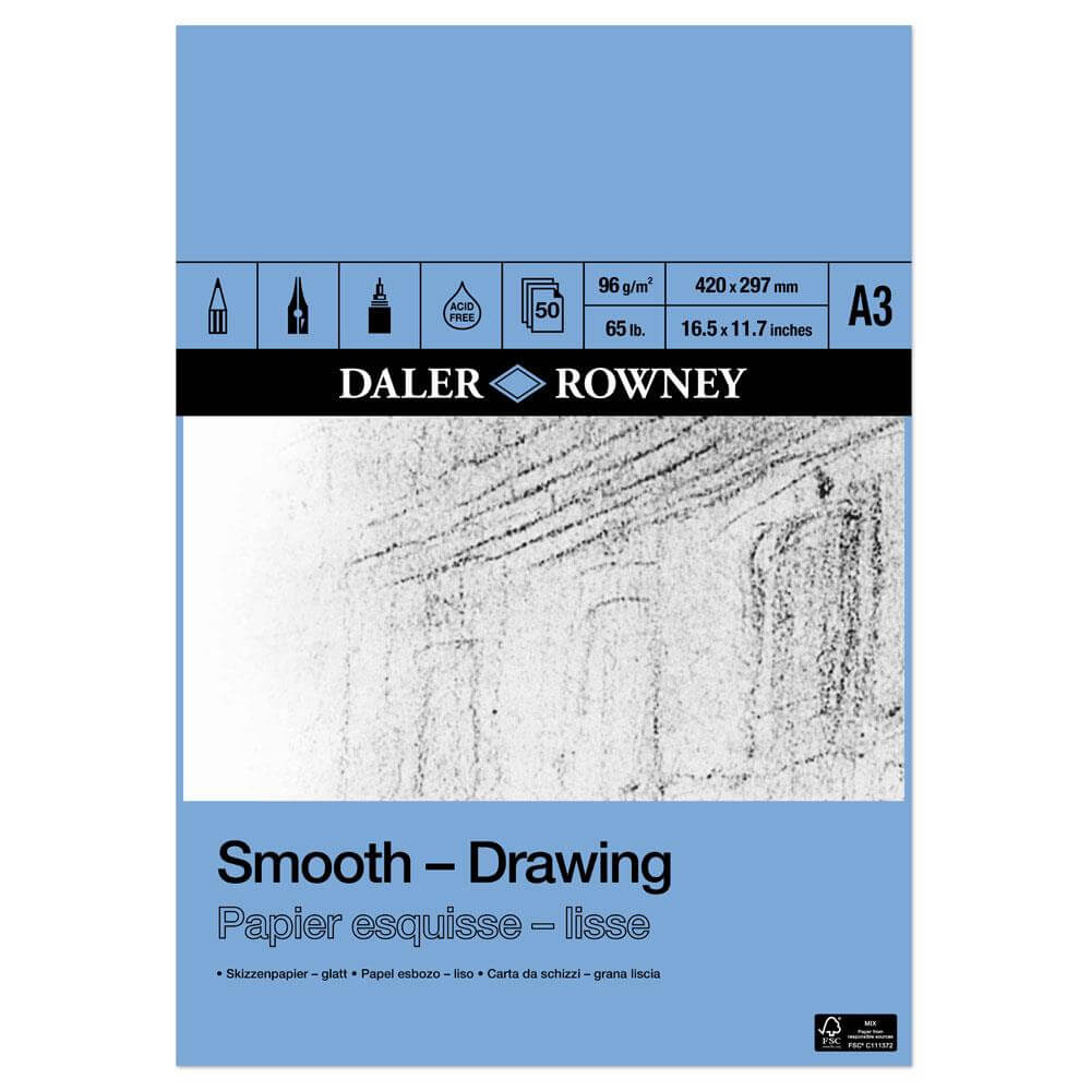 Daler Rowney Smooth Drawing Pad A3, A4 and A5